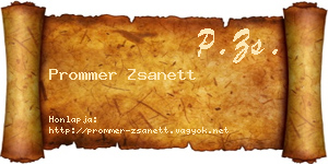 Prommer Zsanett névjegykártya